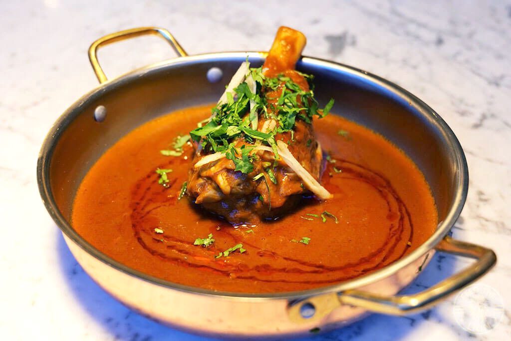 Raaz Modern Indian signature dishes Rajasthani Lamb ShankOvernight Beef Ribs NihariSoftshell Crab